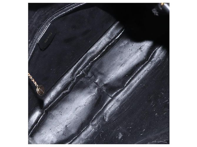 Borsa a mano in pelle Gucci Bamboo oro nero 001 2123 1577 Auth gh1288 D'oro - vista 10