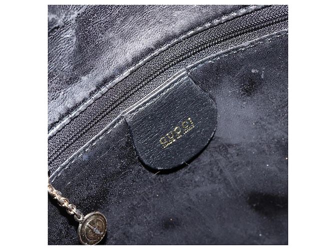 Borsa a mano in pelle Gucci Bamboo oro nero 001 2123 1577 Auth gh1288 D'oro - vista 17