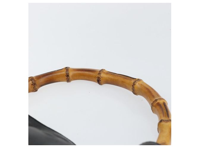 Borsa a mano in pelle Gucci Bamboo oro nero 001 2123 1577 Auth gh1288 D'oro - vista 8