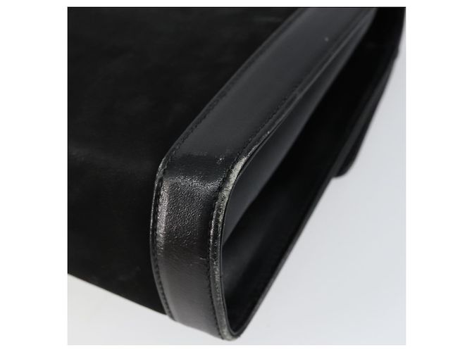 Borsa a Spalla Gancini in Pelle Nera e Oro Salvatore Ferragamo Auth gh1266 Nero D'oro - vista 17