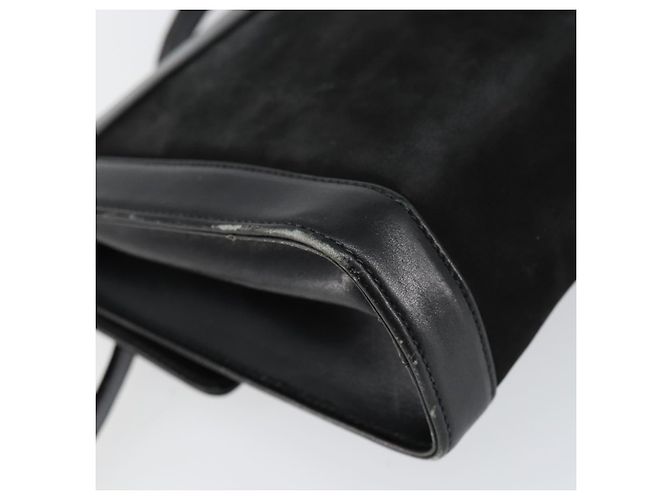 Borsa a Spalla Gancini in Pelle Nera e Oro Salvatore Ferragamo Auth gh1266 Nero D'oro - vista 18