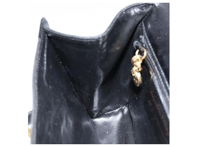 Borsa a Spalla Gancini in Pelle Nera e Oro Salvatore Ferragamo Auth gh1266 Nero D'oro - vista 22