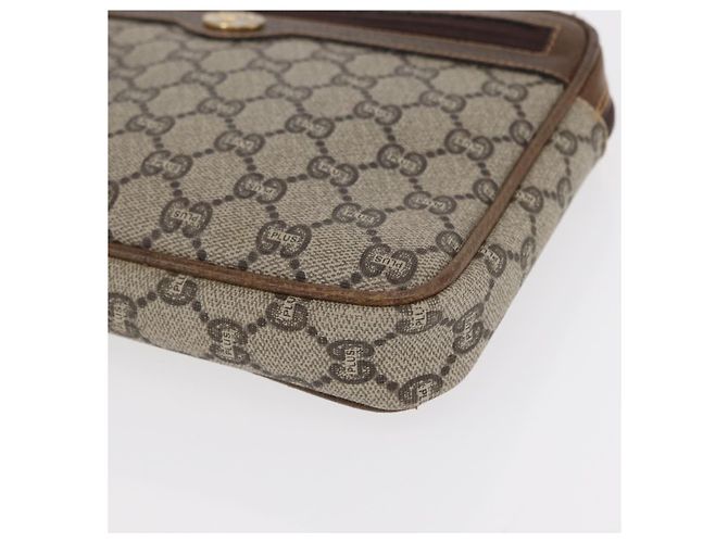 GUCCI GG Plus Supreme Clutch Bag PVC Beige Oro Auth bs31132 D'oro - vista 14