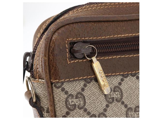 GUCCI GG Plus Supreme Clutch Bag PVC Beige Oro Auth bs31132 D'oro - vista 17