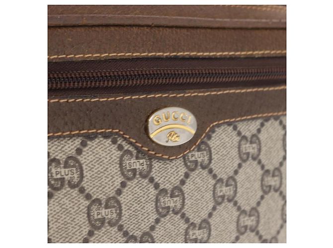 GUCCI GG Plus Supreme Clutch Bag PVC Beige Oro Auth bs31132 D'oro - vista 18