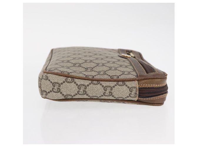 GUCCI GG Plus Supreme Clutch Bag PVC Beige Oro Auth bs31132 D'oro - vista 3