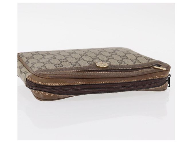 GUCCI GG Plus Supreme Clutch Bag PVC Beige Oro Auth bs31132 D'oro - vista 5