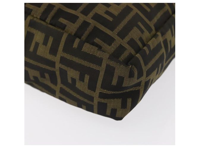 FENDI Zucca Canvas Handtasche Schwarz Braun Silber Authentisch 152992 - Ansicht 14