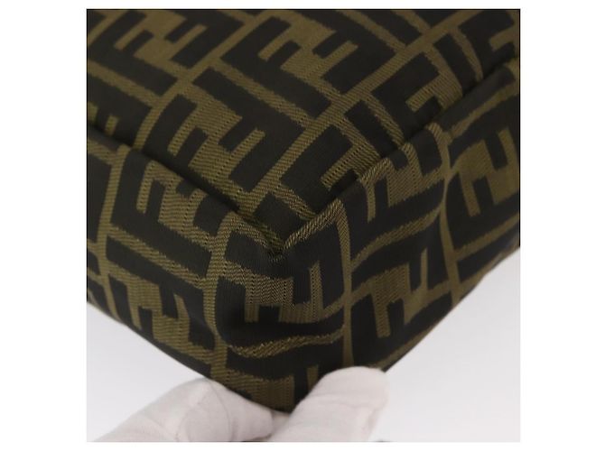FENDI Zucca Canvas Handtasche Schwarz Braun Silber Authentisch 152992 - Ansicht 15