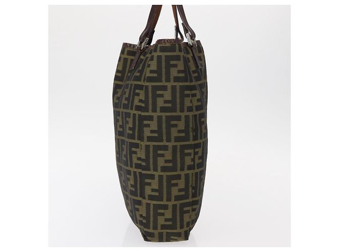 FENDI Zucca Canvas Handtasche Schwarz Braun Silber Authentisch 152992 - Ansicht 4