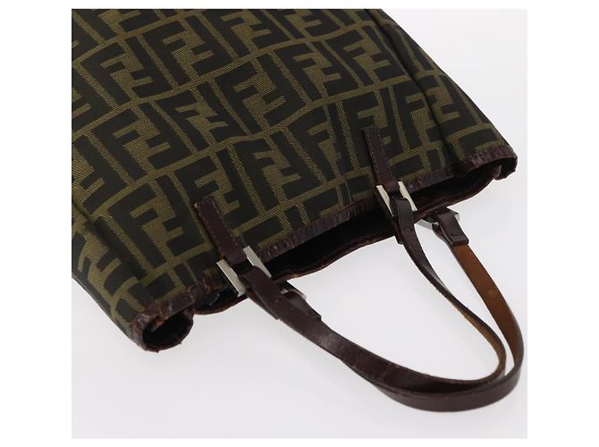 FENDI Zucca Canvas Handtasche Schwarz Braun Silber Authentisch 152992 - Ansicht 7
