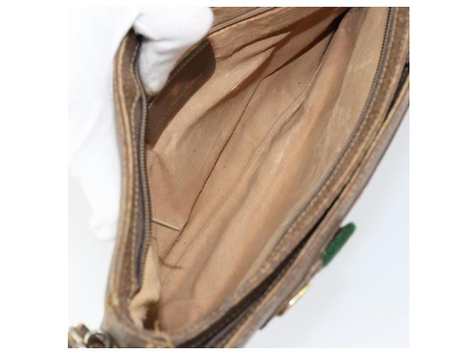 Borsa a Spalla Gucci GG Supreme Web Sherry Line PVC Beige 904 02 035 Auth 153952 - vista 10