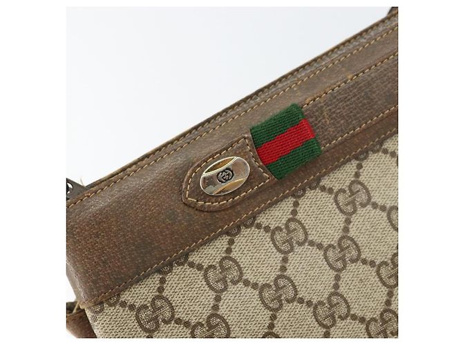 Borsa a Spalla Gucci GG Supreme Web Sherry Line PVC Beige 904 02 035 Auth 153952 - vista 17