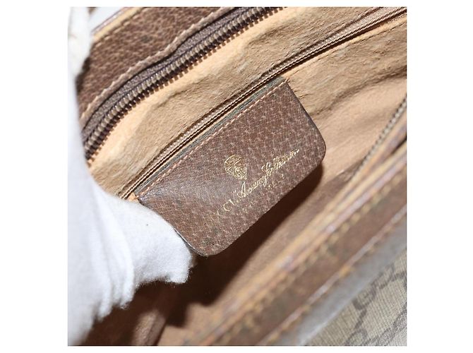 Borsa a Spalla Gucci GG Supreme Web Sherry Line PVC Beige 904 02 035 Auth 153952 - vista 18