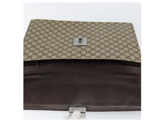 Bolsa de Mão GUCCI GG Supreme PVC Bege Prata 34044 Auth ep12061 - vista 17