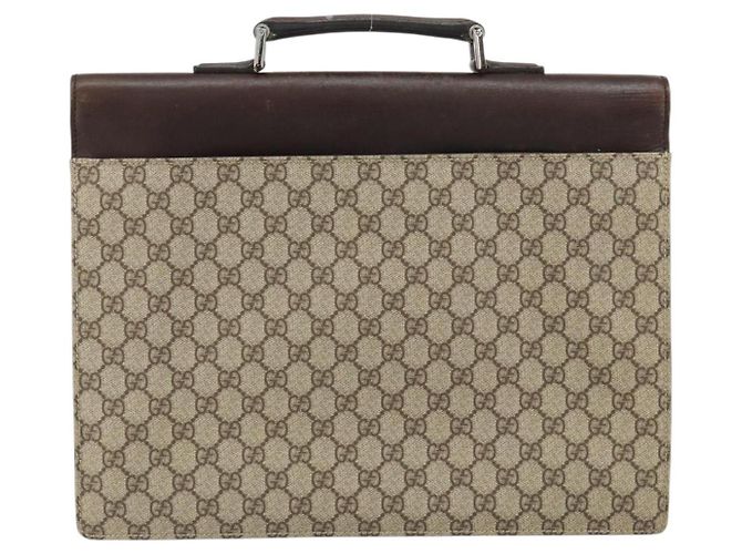 Bolsa de Mão GUCCI GG Supreme PVC Bege Prata 34044 Auth ep12061 - vista 2