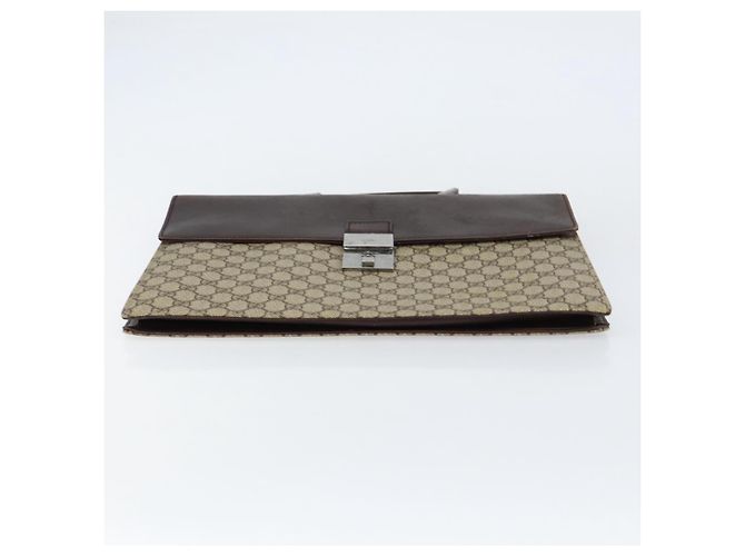 Bolsa de Mão GUCCI GG Supreme PVC Bege Prata 34044 Auth ep12061 - vista 5