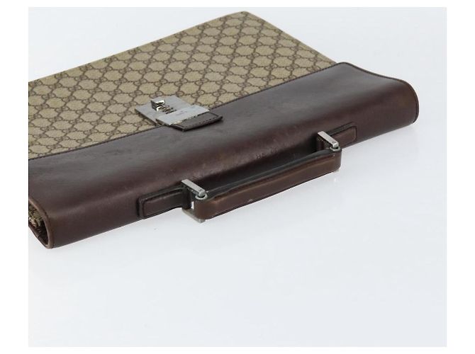 Bolsa de Mão GUCCI GG Supreme PVC Bege Prata 34044 Auth ep12061 - vista 6
