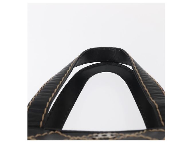CHANEL Borsa a Mano Wild Stitch in Pelle di Agnello Nera CC Auth BA8410 Nero - vista 8