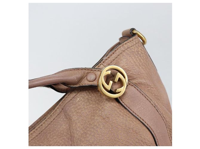 Borsa a mano in pelle rosa oro GUCCI 323675 Auth ka258 D'oro - vista 10