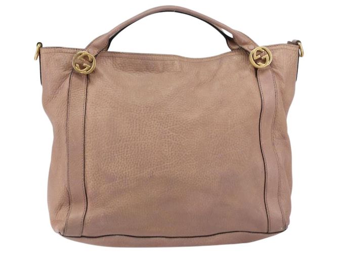 Borsa a mano in pelle rosa oro GUCCI 323675 Auth ka258 D'oro - vista 13