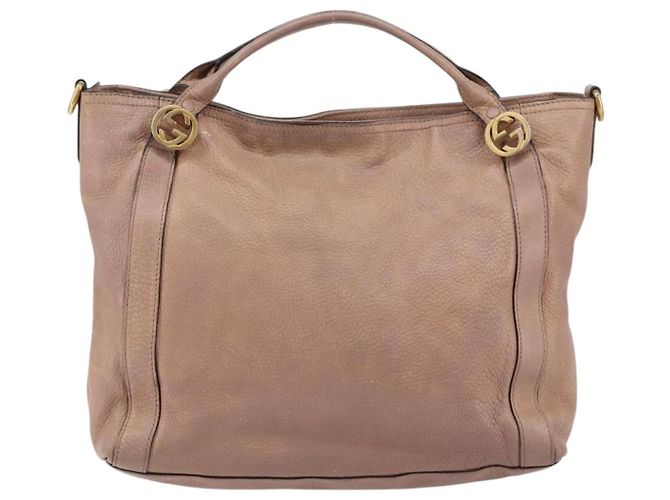 Borsa a mano in pelle rosa oro GUCCI 323675 Auth ka258 D'oro - vista 2