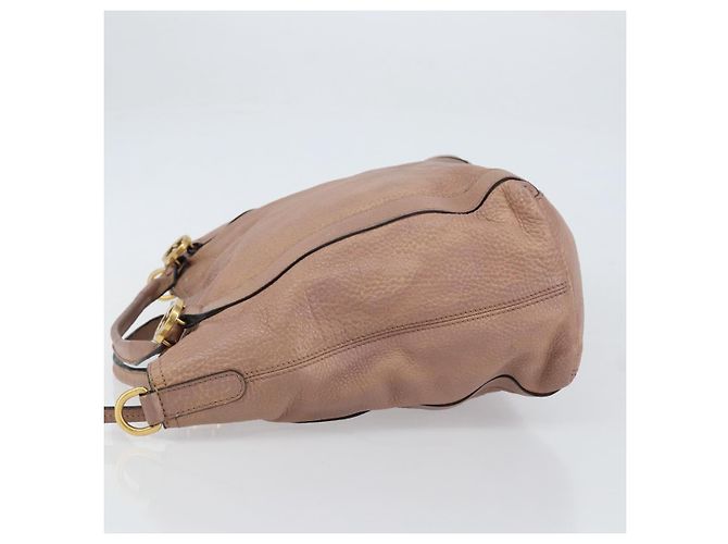 Borsa a mano in pelle rosa oro GUCCI 323675 Auth ka258 D'oro - vista 4