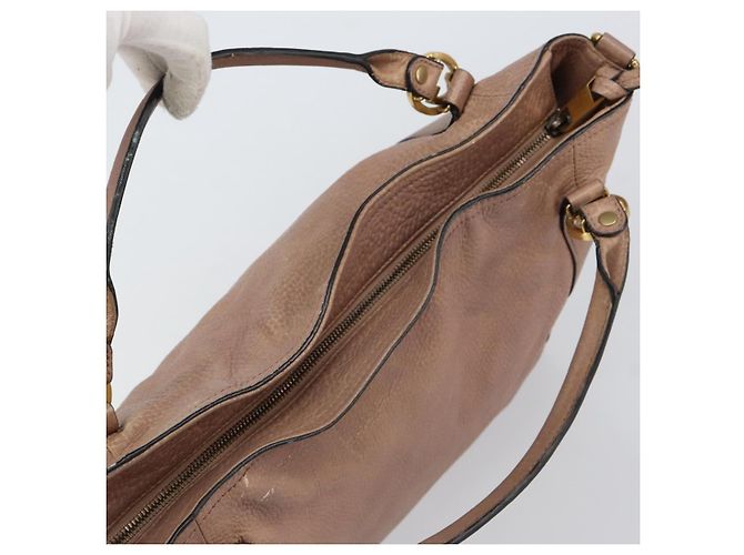 Borsa a mano in pelle rosa oro GUCCI 323675 Auth ka258 D'oro - vista 6
