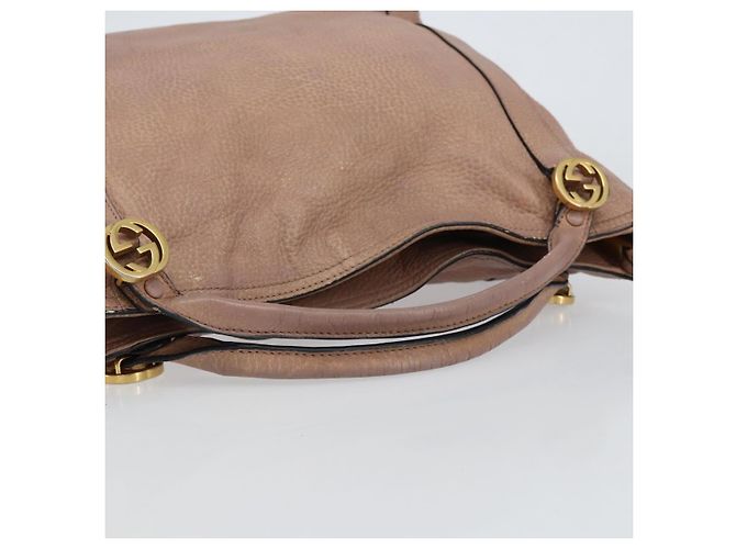 Borsa a mano in pelle rosa oro GUCCI 323675 Auth ka258 D'oro - vista 7