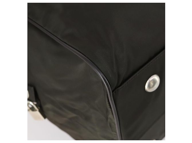 Borsa Boston PRADA in nylon e pelle khaki argento autentica bs31176 Cachi - vista 15