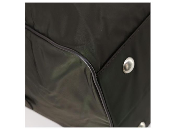 Borsa Boston PRADA in nylon e pelle khaki argento autentica bs31176 Cachi - vista 17