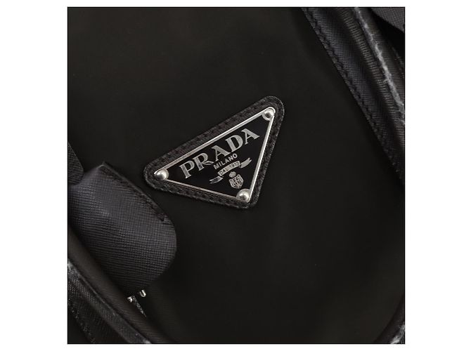 Borsa Boston PRADA in nylon e pelle khaki argento autentica bs31176 Cachi - vista 19