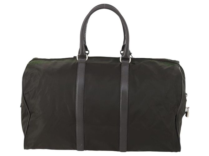 Borsa Boston PRADA in nylon e pelle khaki argento autentica bs31176 Cachi - vista 2