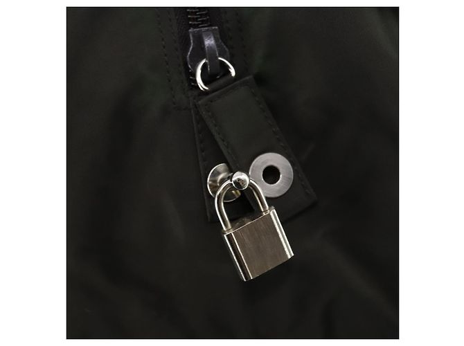 Borsa Boston PRADA in nylon e pelle khaki argento autentica bs31176 Cachi - vista 20