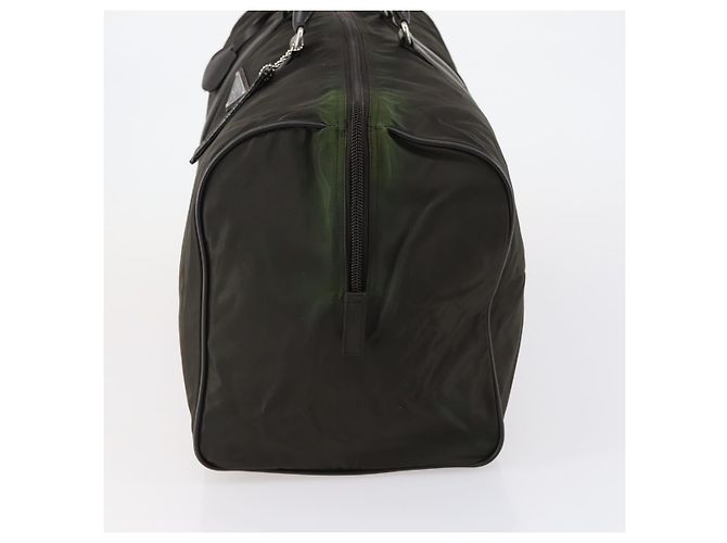 Borsa Boston PRADA in nylon e pelle khaki argento autentica bs31176 Cachi - vista 3