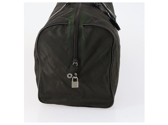 Borsa Boston PRADA in nylon e pelle khaki argento autentica bs31176 Cachi - vista 4