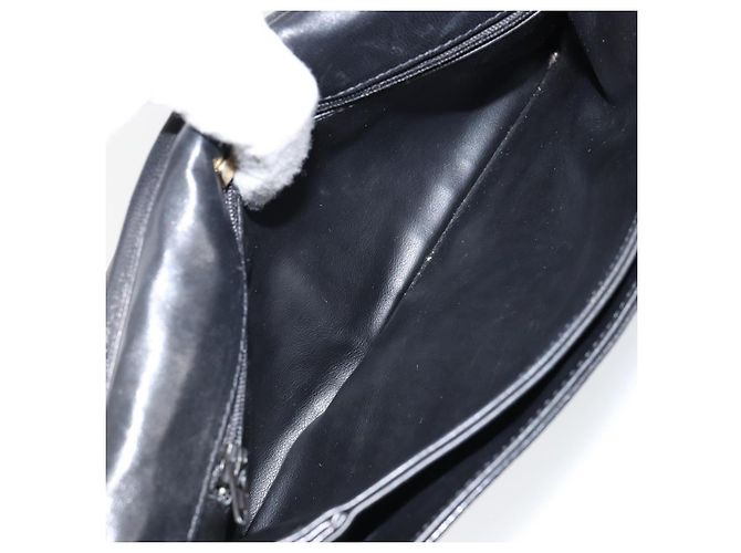 BALLY Bolso de Hombro de Cuero Acolchado con Cadena Negro Oro Auth th6489 Dorado - vista 11