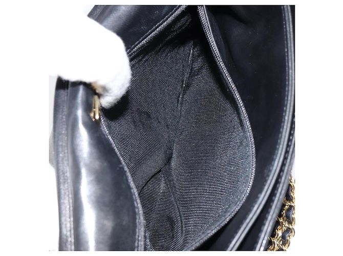 BALLY Bolso de Hombro de Cuero Acolchado con Cadena Negro Oro Auth th6489 Dorado - vista 12