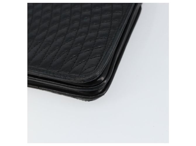 BALLY Bolso de Hombro de Cuero Acolchado con Cadena Negro Oro Auth th6489 Dorado - vista 9