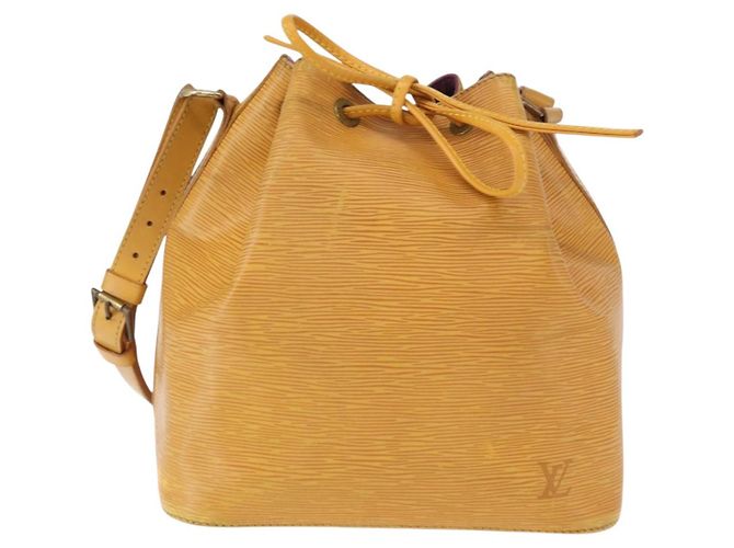Noe LOUIS VUITTON Borsa a Spalla Petit Noé Epi Gialla M44109 LV Auth BA8332 Giallo - vista 13