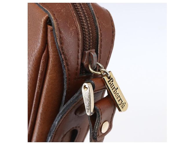 Autre Marque Borsa a Spalla Burberrys in Pelle Marrone Oro Auth ka247 D'oro - vista 10