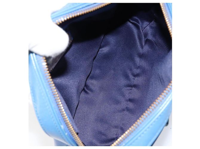 Borsa a Spalla Vala Chain in Pelle Blu Oro Salvatore Ferragamo Auth ka240 D'oro - vista 11