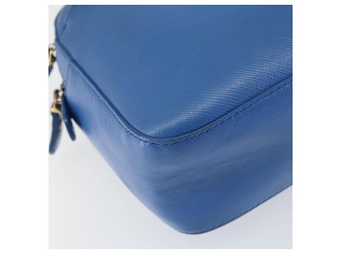 Borsa a Spalla Vala Chain in Pelle Blu Oro Salvatore Ferragamo Auth ka240 D'oro - vista 14
