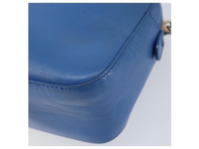 Borsa a Spalla Vala Chain in Pelle Blu Oro Salvatore Ferragamo Auth ka240 D'oro - vista 9