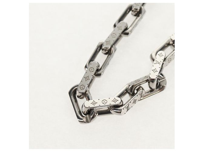 Collana a catena LOUIS VUITTON Metallo Argento M00307 LV Auth am9411M - vista 2