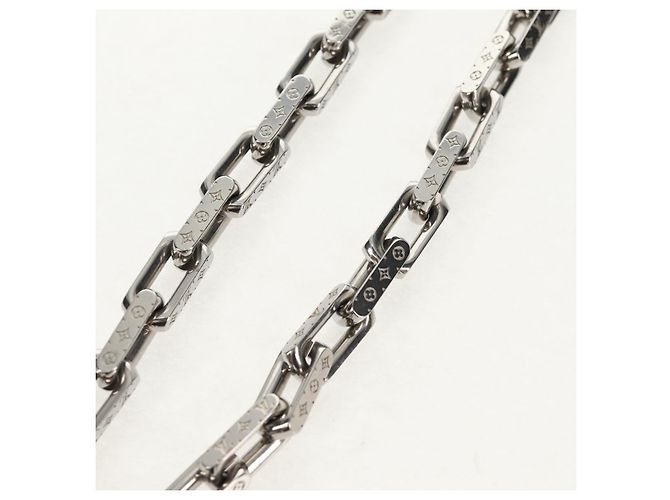 Collana a catena LOUIS VUITTON Metallo Argento M00307 LV Auth am9411M - vista 3