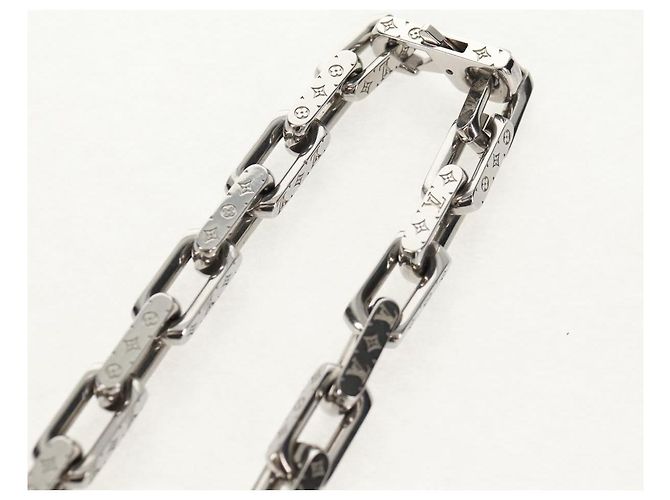 Collana a catena LOUIS VUITTON Metallo Argento M00307 LV Auth am9411M - vista 4