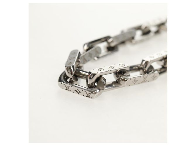 Collana a catena LOUIS VUITTON Metallo Argento M00307 LV Auth am9411M - vista 7