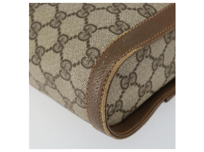 Gucci Borsa GG Supreme Web Sherry Line in PVC beige e oro 904 02 070 Auth ep11689 D'oro - vista 11