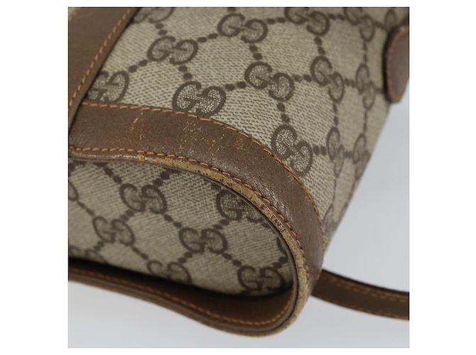 Gucci Borsa GG Supreme Web Sherry Line in PVC beige e oro 904 02 070 Auth ep11689 D'oro - vista 12